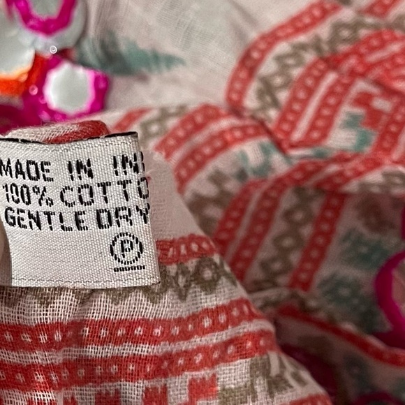 Juliet Dunn Whimsical Size 2 Embroidered Mosaic Mirror Sequin Puff Sleeve Dress - Picture 7 of 8